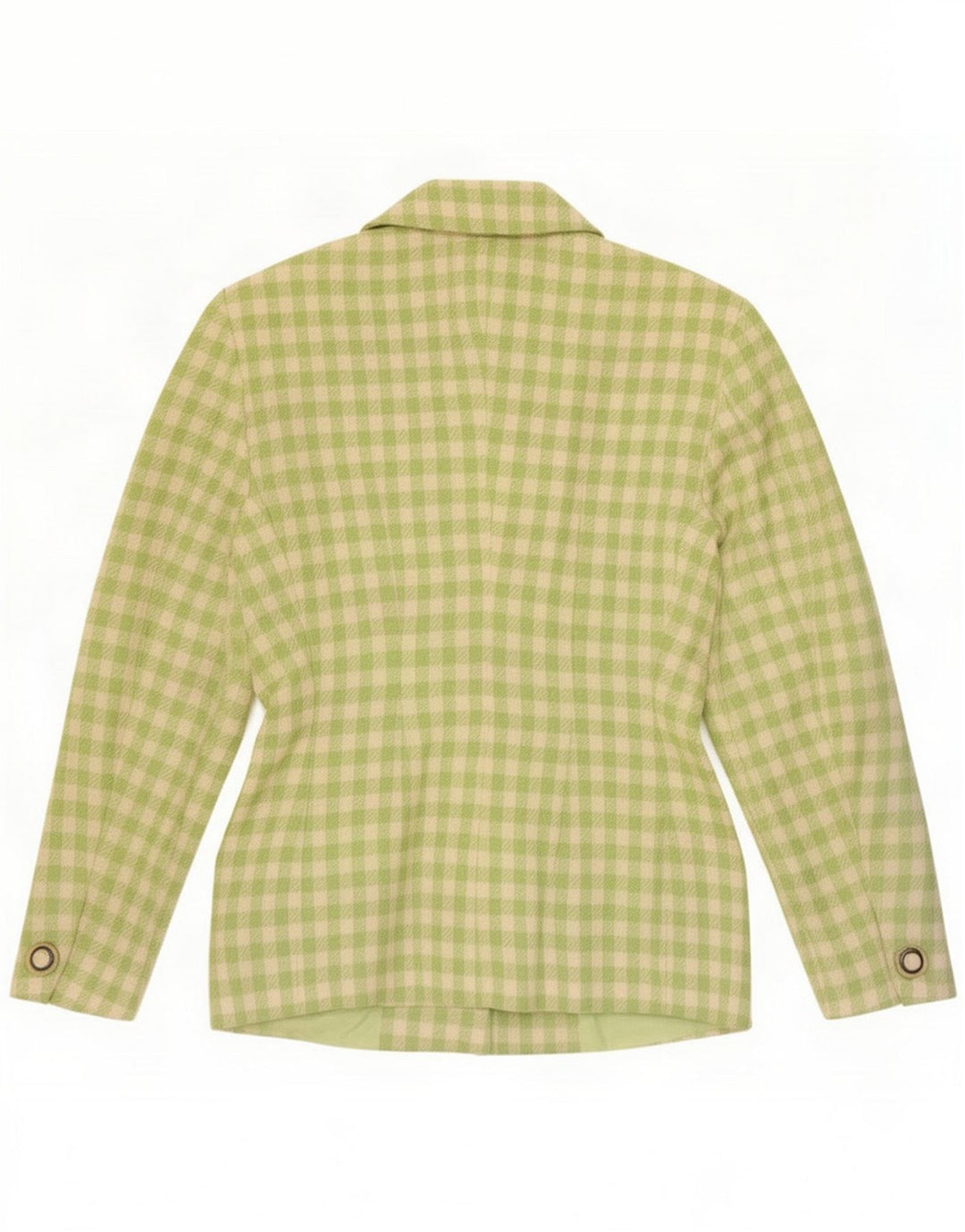 Piu & Dame 5-knaps blazerjakke IT 42 Medium Green Gingham New Wool