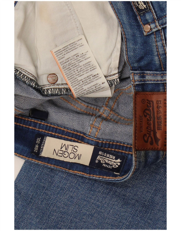 SUPERDRY Womens Imogen Distressed Slim Jeans W26 L26  Blue Cotton