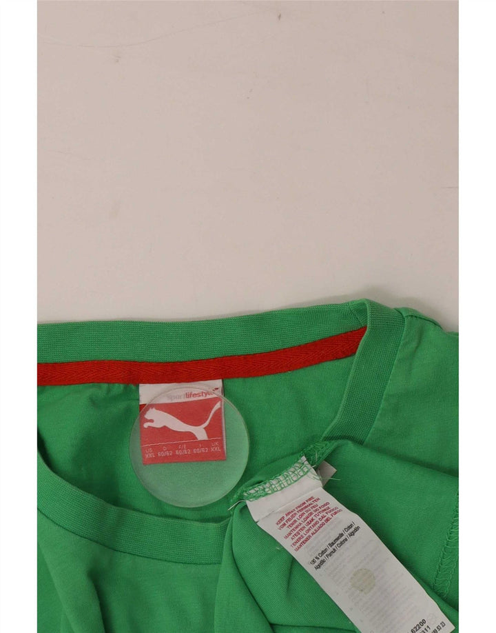 Puma Herre T-Shirt Top 2XL Grøn Bomuld