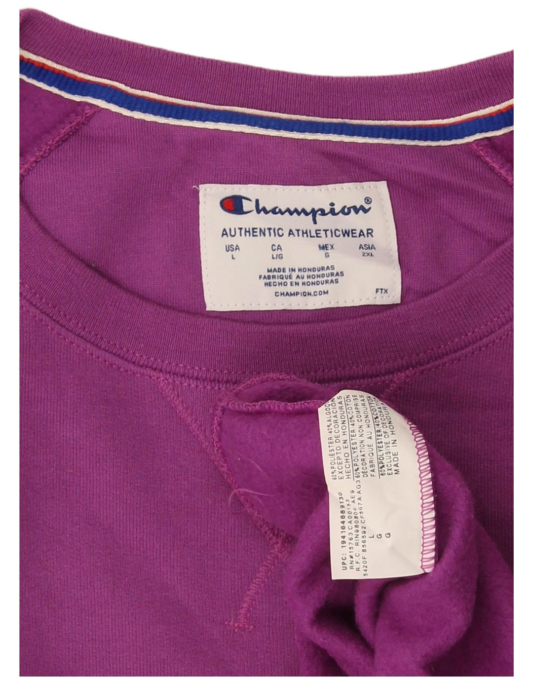 Champion Dame Grafisk Sweatshirt Jumper UK 16 Large Purple Polyester
