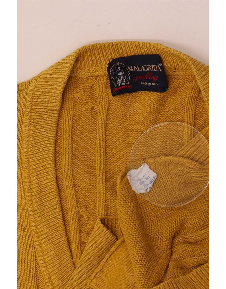Malagrida herre cardigan sweater Medium gul bomuld
