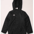 ADIDAS Boys Hooded Rain Jacket 7-8 Years Black Nylon Vintage Adidas and Second-Hand Adidas from Messina Hembry 