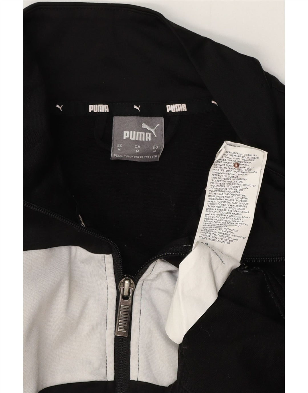 PUMA Træningsdragt til mænd Topjakke Medium Sort Colourblock Polyester