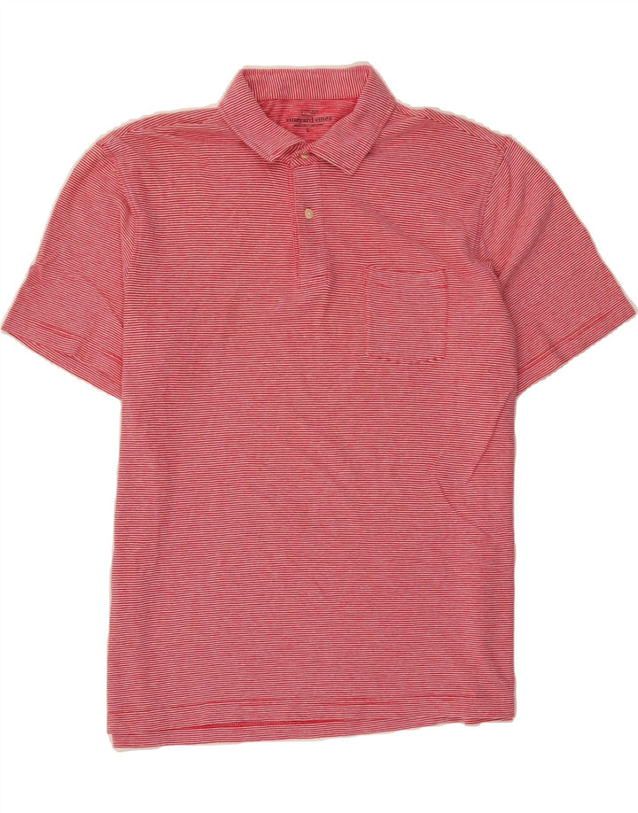 VINEYARD VINES Mens Polo Shirt Large Red Striped Cotton Vintage Vineyard Vines and Second-Hand Vineyard Vines from Messina Hembry 