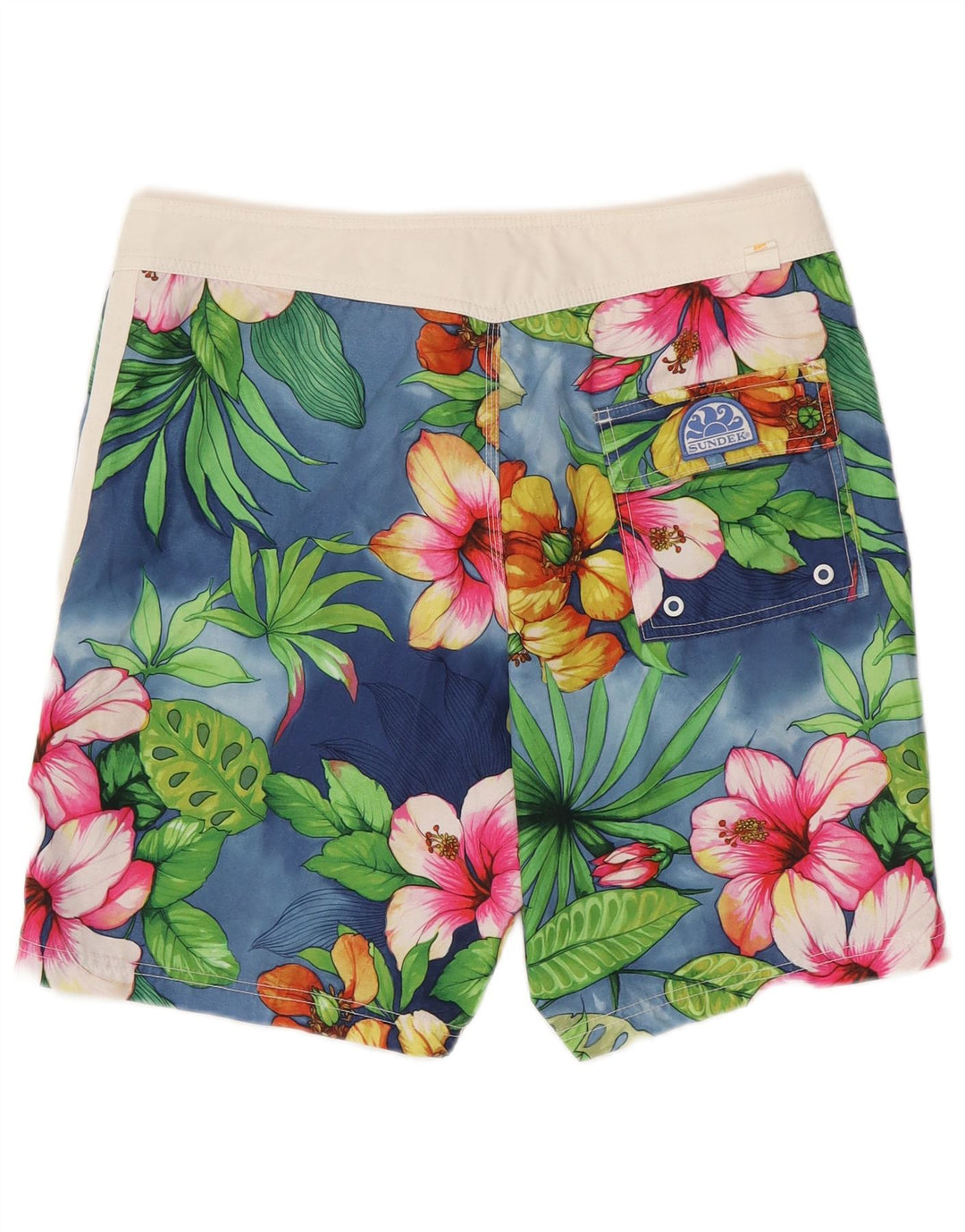 Sundek Herre badeshorts Medium Blue Floral Polyester Hawaiian