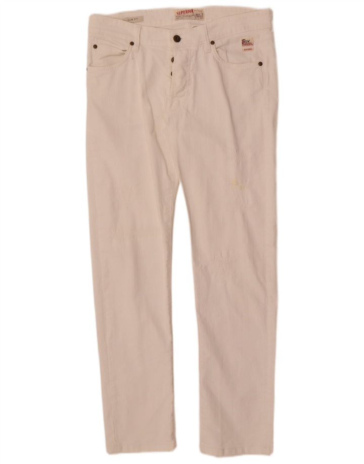 Roy Rogers Dame Slim Jeans W34 L30 Hvid Bomuld
