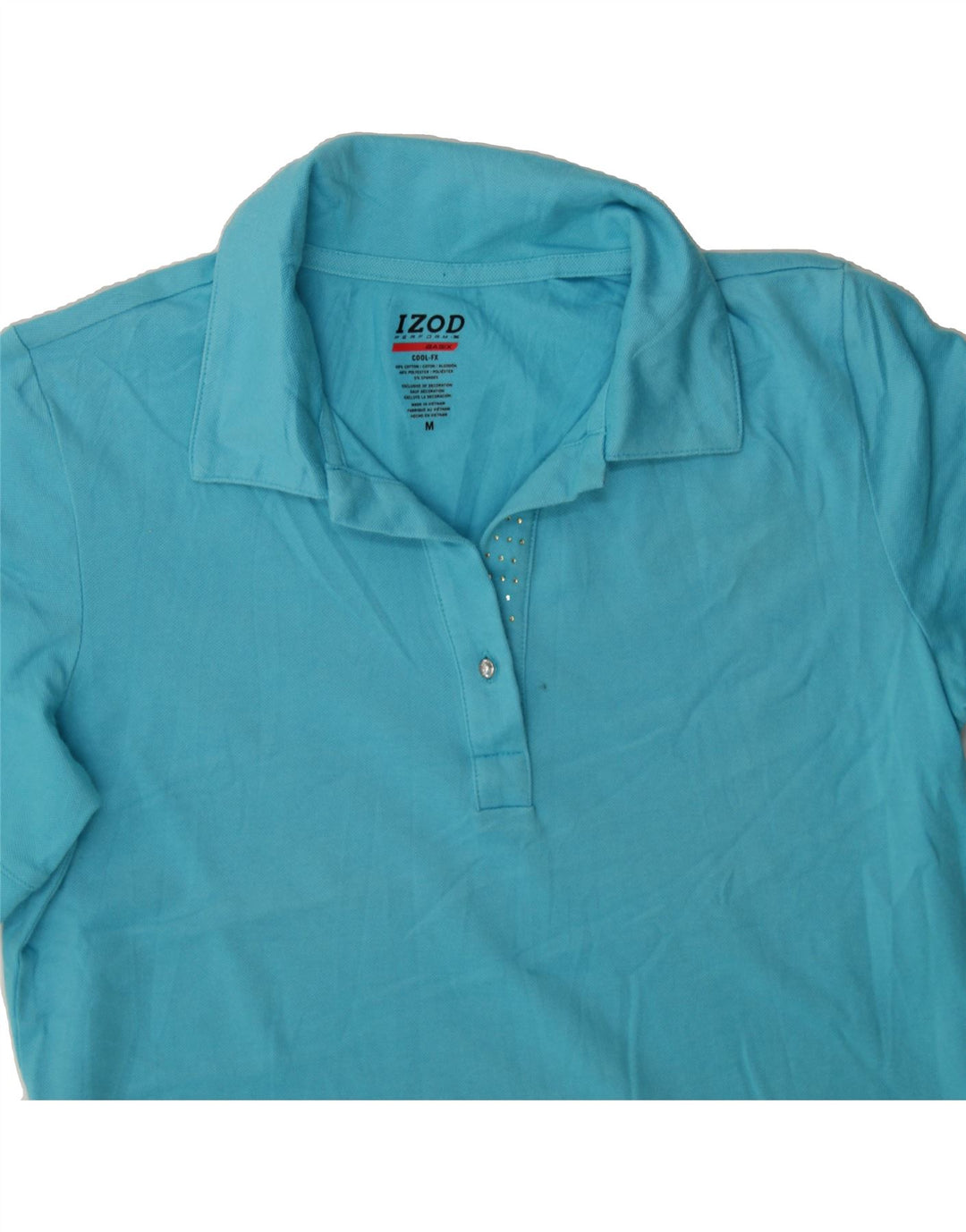 IZOD Womens Polo Shirt UK 14 Medium Blue Cotton Vintage Izod and Second-Hand Izod from Messina Hembry 