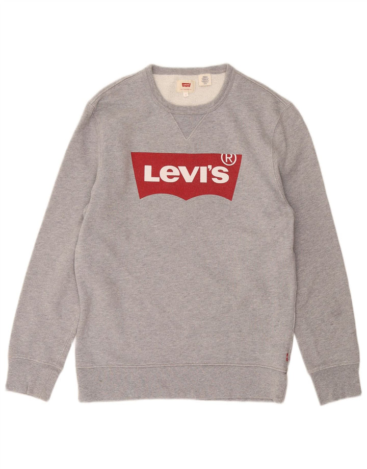 LEVI'S Grafisk sweatshirt til mænd, lille grå bomuld
