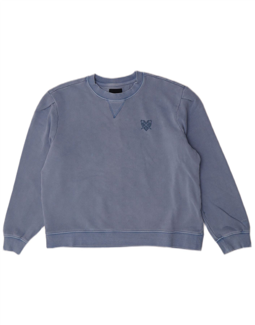 Crew Clothing Dame Oversized Sweatshirt Jumper UK 10 Small Blue Cotton