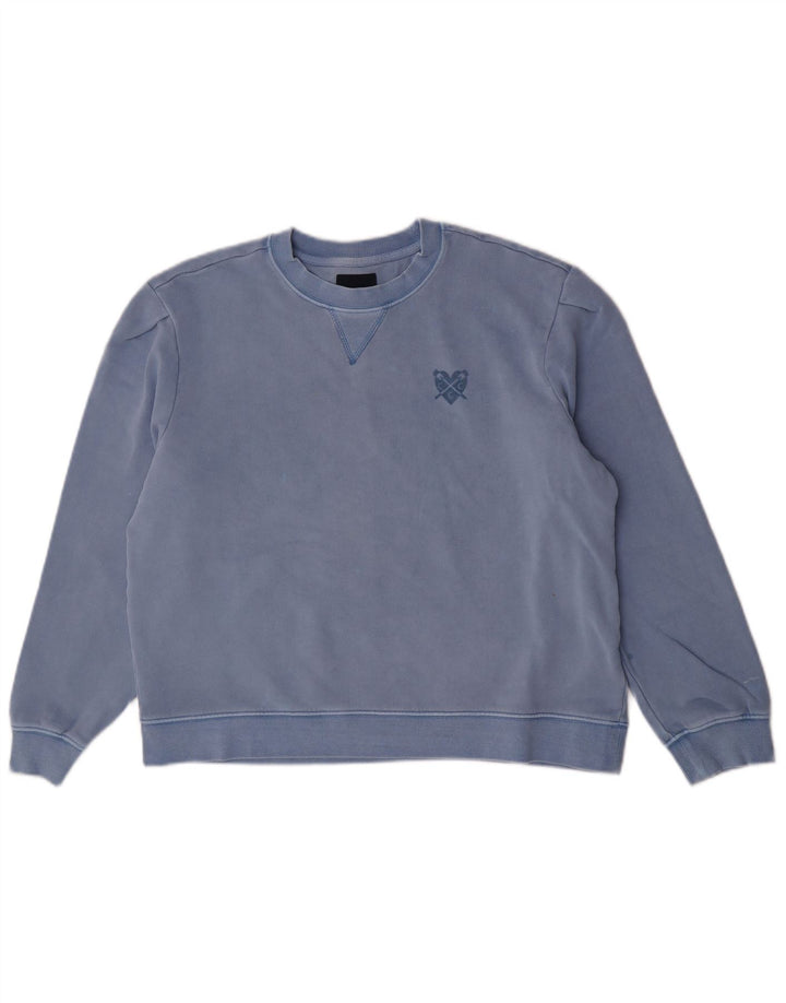 Crew Clothing Dame Oversized Sweatshirt Jumper UK 10 Small Blue Cotton