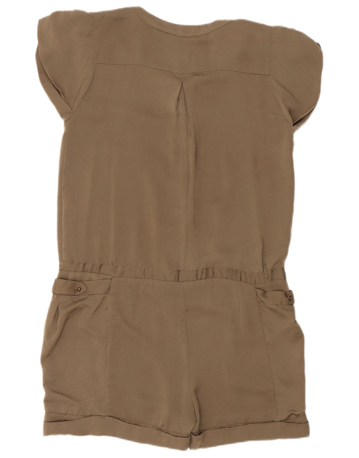 Zara Dame Playsuit UK 14 Medium Khaki Polyester