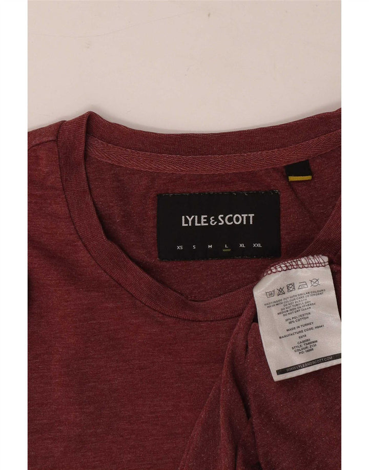 Lyle & Scott Herre T-Shirt Top Stor Burgundy Polyester