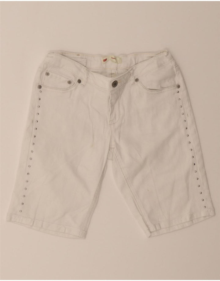 LEVI'S Girls Denim Shorts 15-16 Years W32  White Ramie Vintage Levi's and Second-Hand Levi's from Messina Hembry 