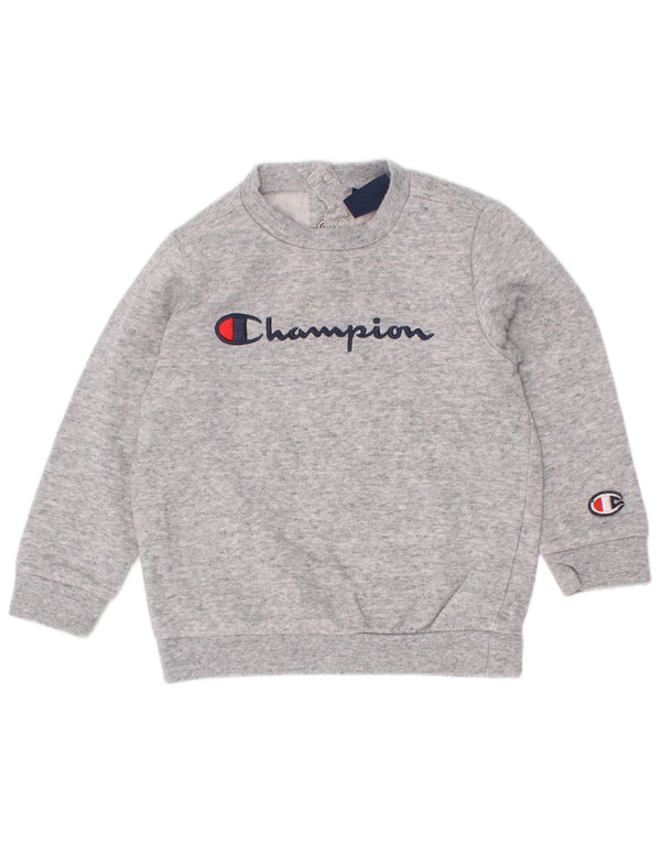 Champion Baby Drenge Grafisk Sweatshirt Jumper 9-12 Måneder Lille Grå Flecked
