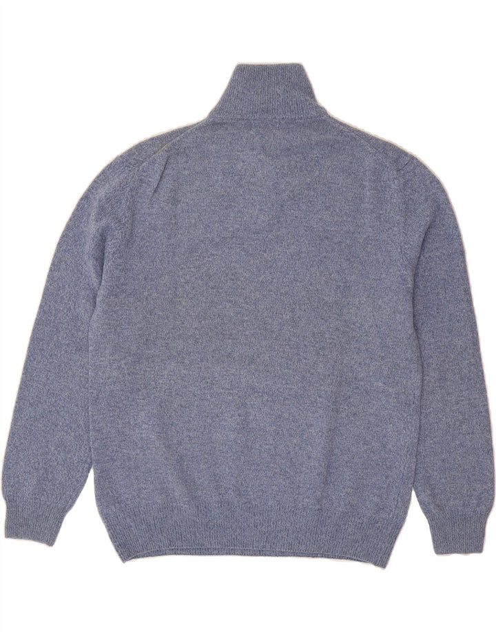 KAPPA Mens Zip Neck Jumper Sweater Large Blue Flecked Wool Vintage Kappa and Second-Hand Kappa from Messina Hembry 