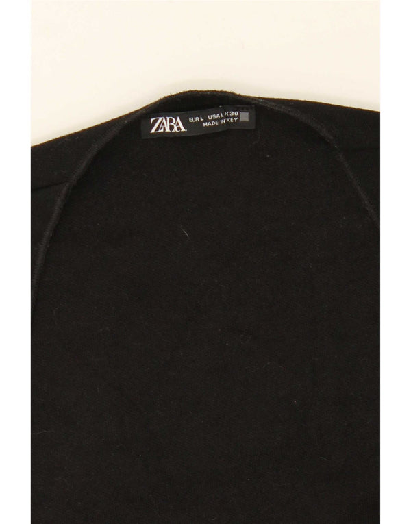 Zara Womens Sleeveless Crop Top UK 14 Large Black