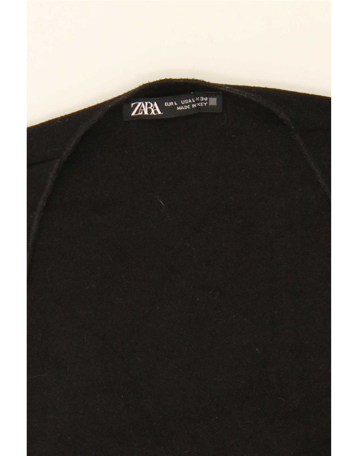 Zara Womens Sleeveless Crop Top UK 14 Large Black