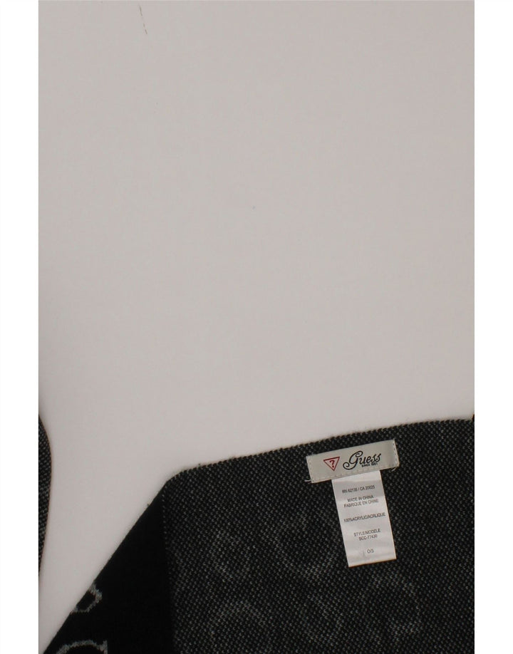 Guess Kvinders grafisk rektangel tørklæde One Size sort akryllogo