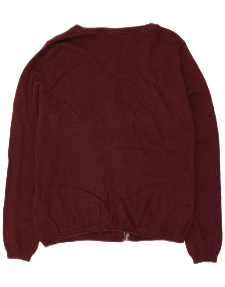 WHITE STUFF Dame cardigan sweater UK 14 Medium Maroon Viscose