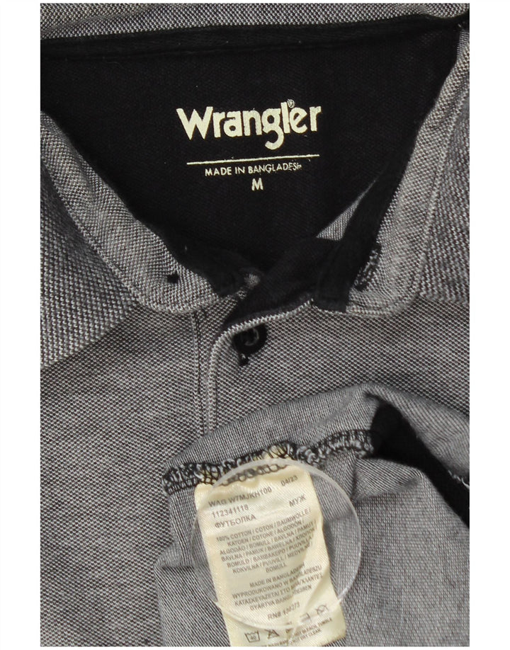 WRANGLER Langærmet poloshirt til mænd mellemgrå bomuld