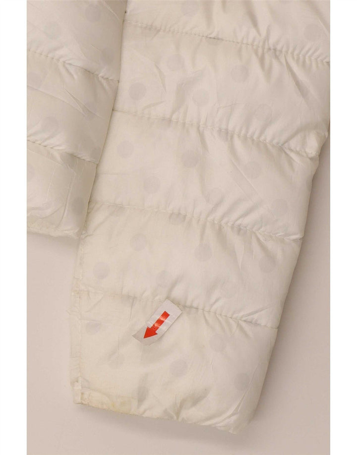 Guess polstret jakke til kvinder UK 6 XS Hvid plettet polyester