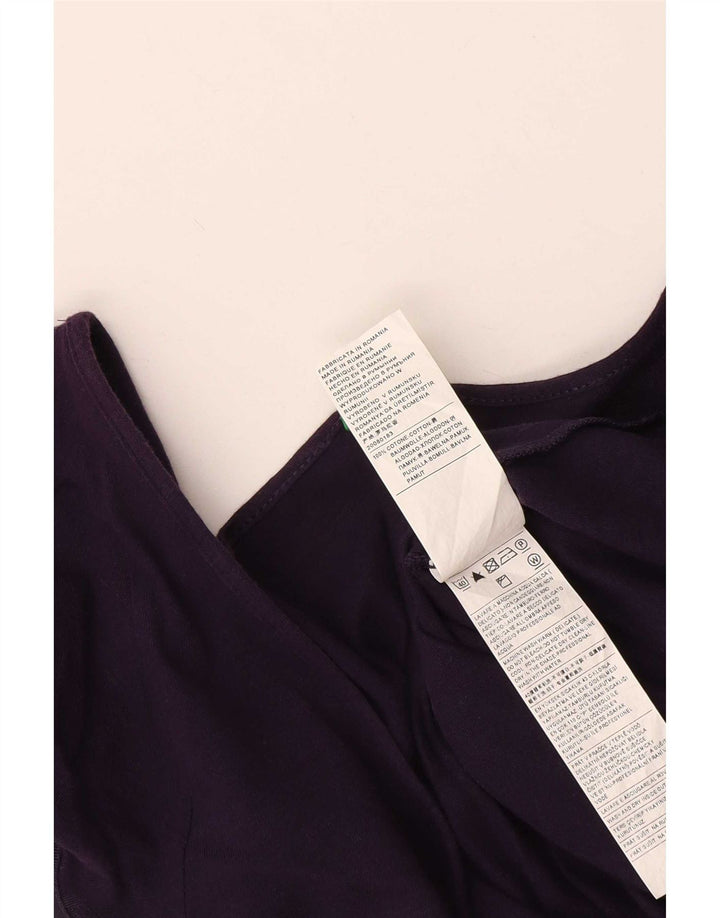 Benetton Damebluse Top UK 14 Stor Lilla Bomuld