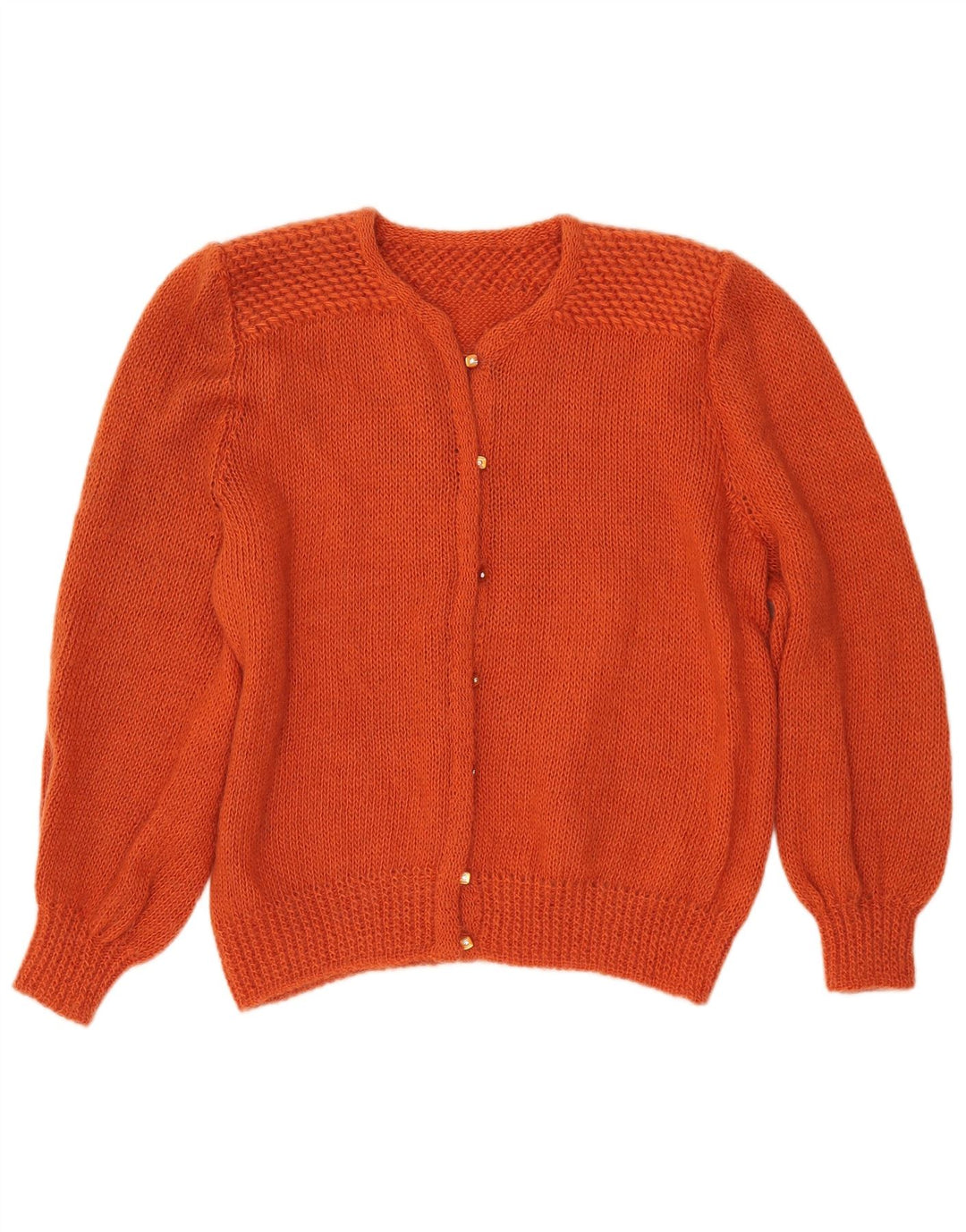 VINTAGE Dame Cardigan Sweater UK 16 Large Orange
