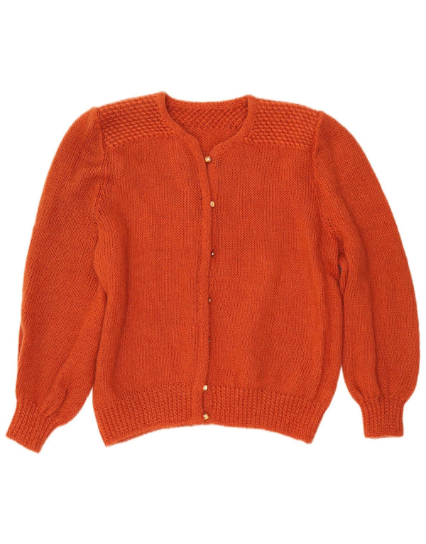 VINTAGE Dame Cardigan Sweater UK 16 Large Orange