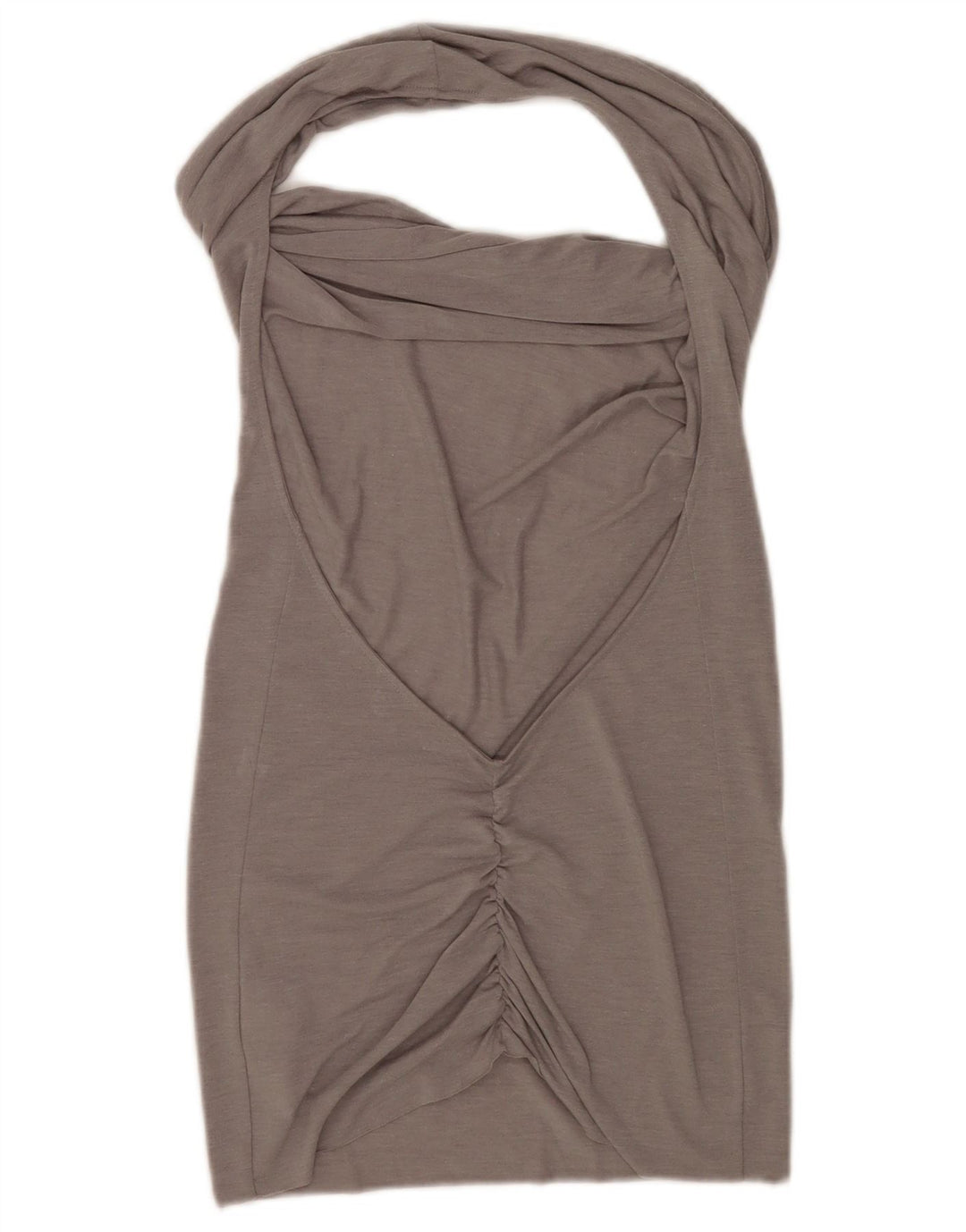 Benetton Dame Halter Dress UK 8 Small Grey Viscose