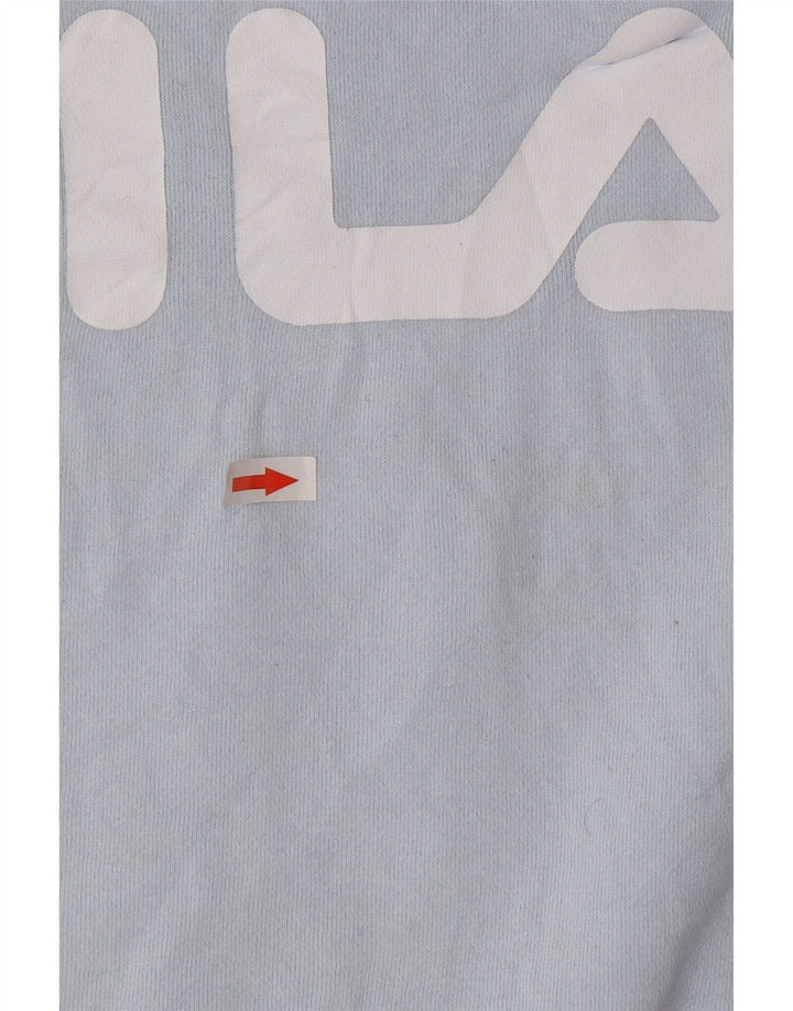 Fila Womens Oversized Crop Graphic Sweatshirt Jumper UK 16 Large Blue