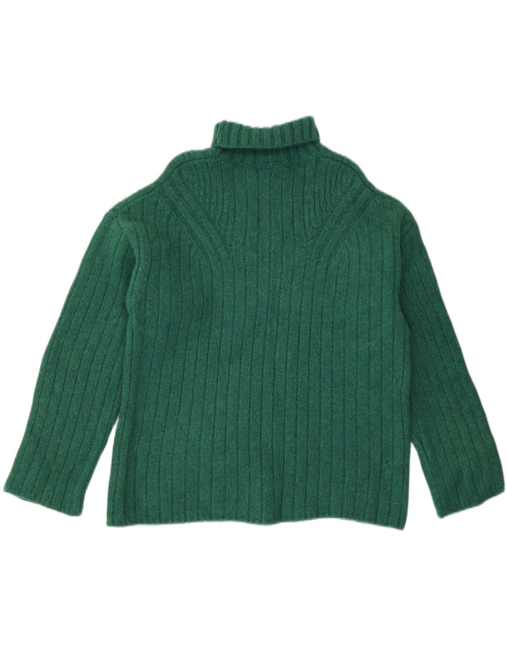 Jigsaw Dame Roll Neck Jumper Sweater UK 14 Medium Green Wool