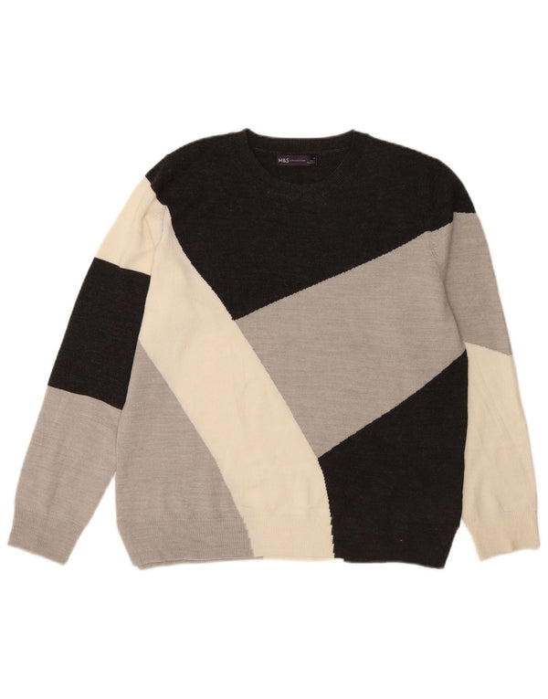 Marks & Spencer Dame sweater med rund hals DK 14 Stor Flerfarvet