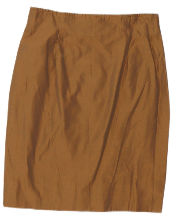 Annalisa Ferro Dame Pencil Skirt IT 44 Medium W28 Brun Bomuld
