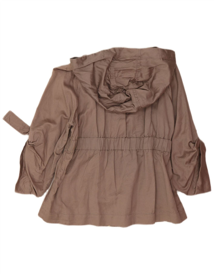 French Connection Dame Hooded Utility Jacket UK 14 Large Beige Cotton