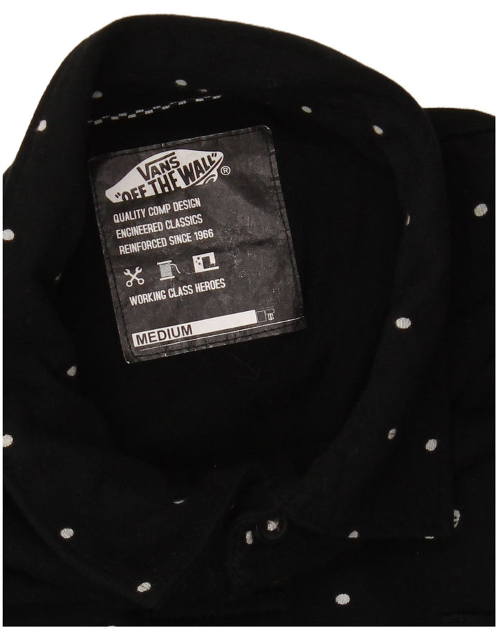 VANS Mens Polo Shirt Medium Black Spotted Cotton