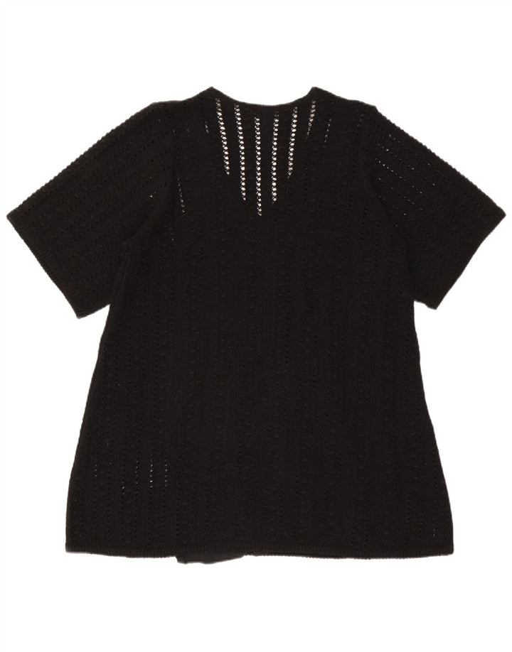 Zara Dame Oversized Bluse Top UK 10 Small Black Polyester