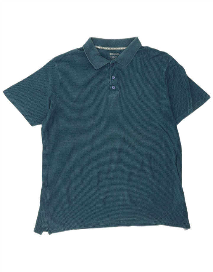 Mountain Warehouse Herre IsoCool Polo Shirt Large Blue Pinstripe Bomuld