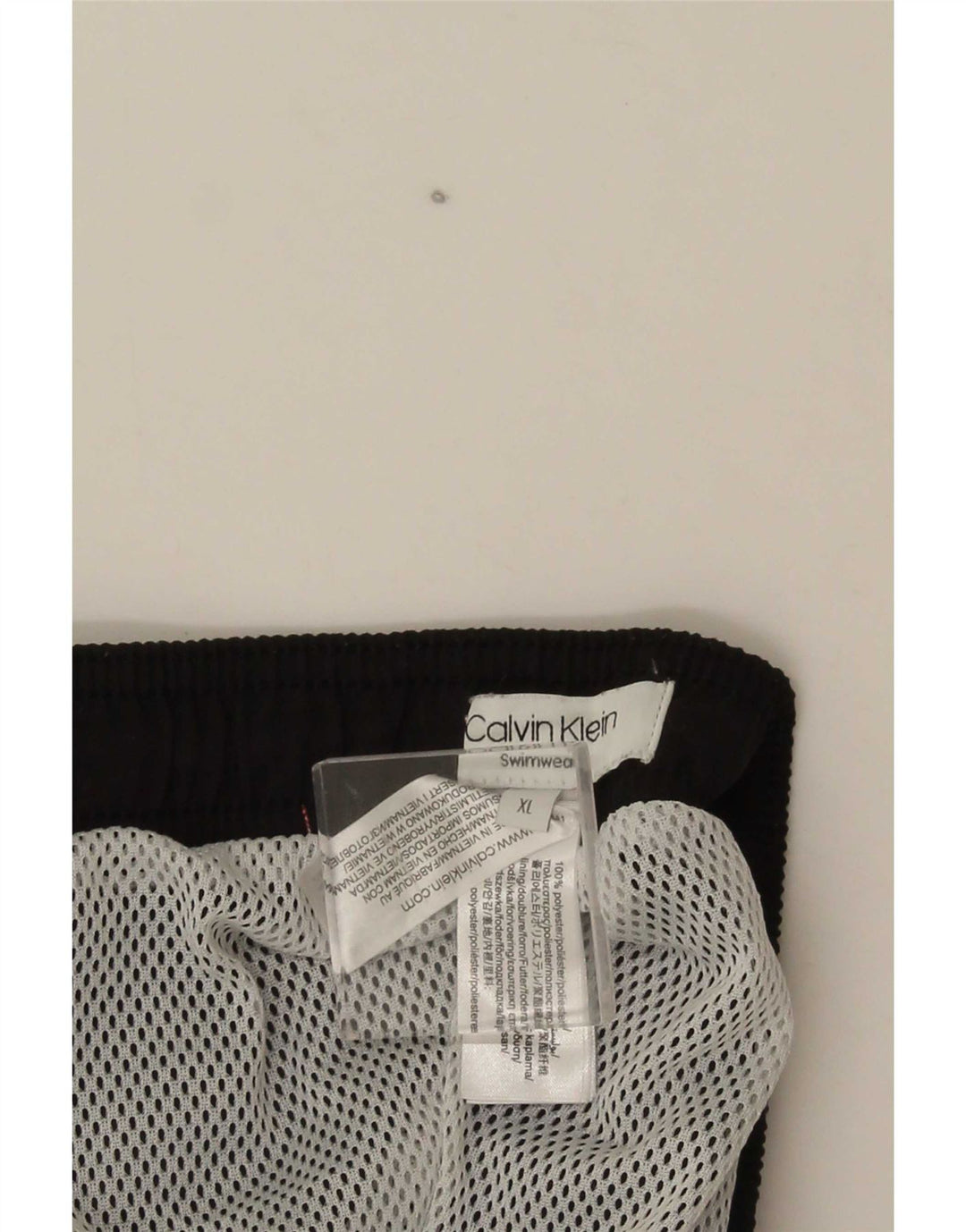 Calvin Klein Herre grafiske svømmeshorts XL Sort Colourblock Polyester