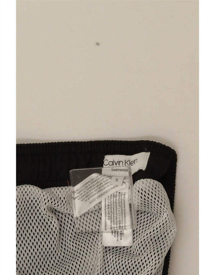 Calvin Klein Herre grafiske svømmeshorts XL Sort Colourblock Polyester