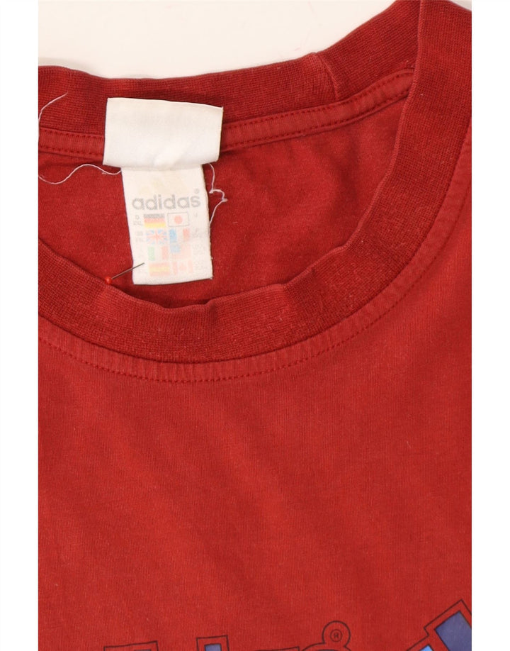 ADIDAS Mens Graphic T-Shirt Top 2XL Red Vintage Adidas and Second-Hand Adidas from Messina Hembry 