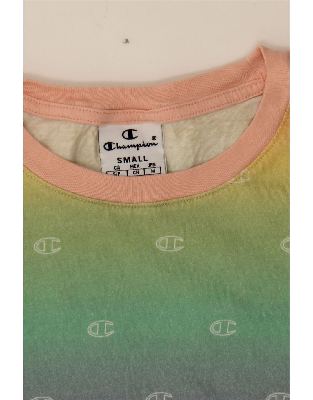 CHAMPION Womens Graphic T-Shirt Top UK 10 Small Multicoloured Colourblock Vintage Champion and Second-Hand Champion from Messina Hembry 