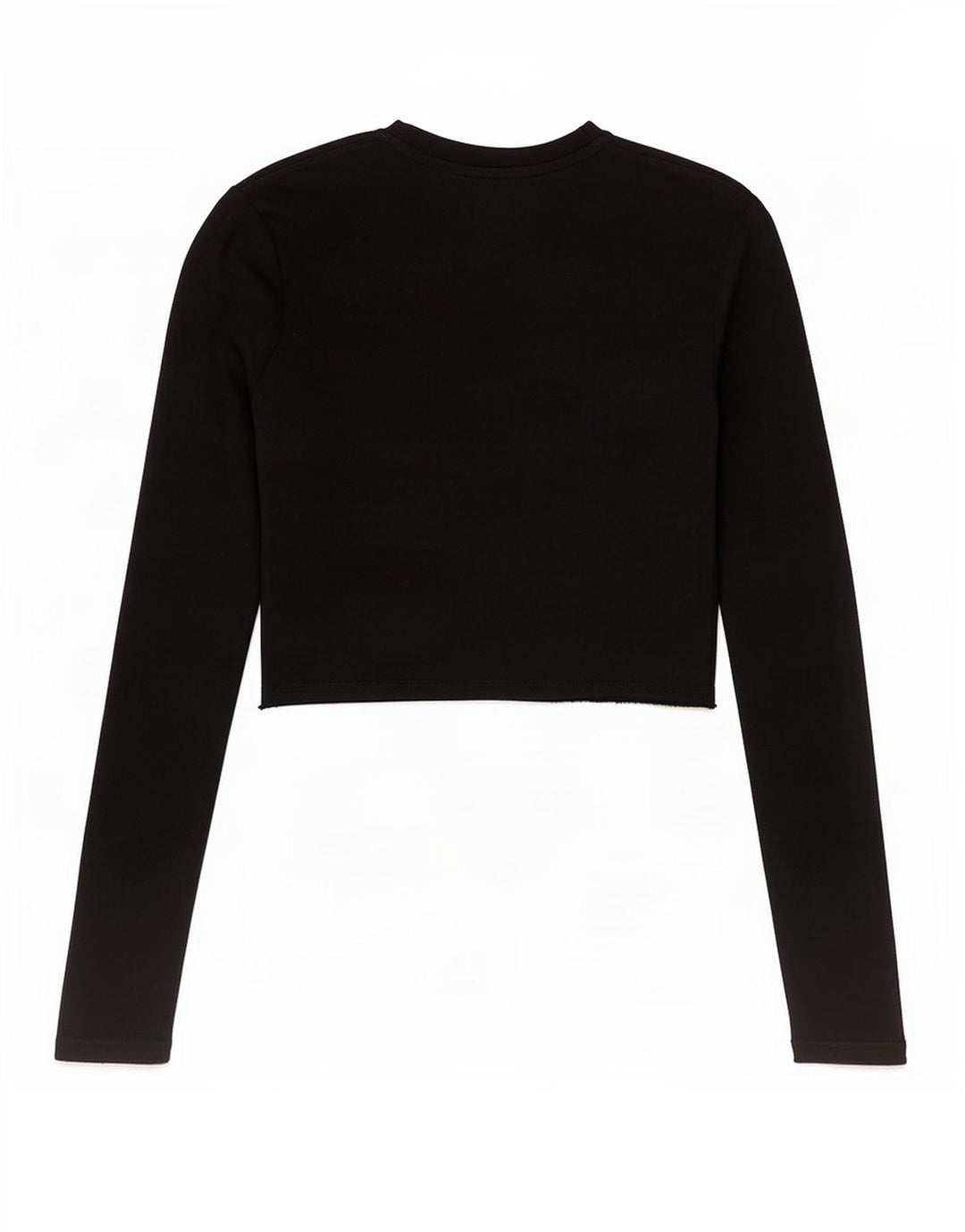 Zara Dame Crop Top Langærmet UK 12 Medium Sort