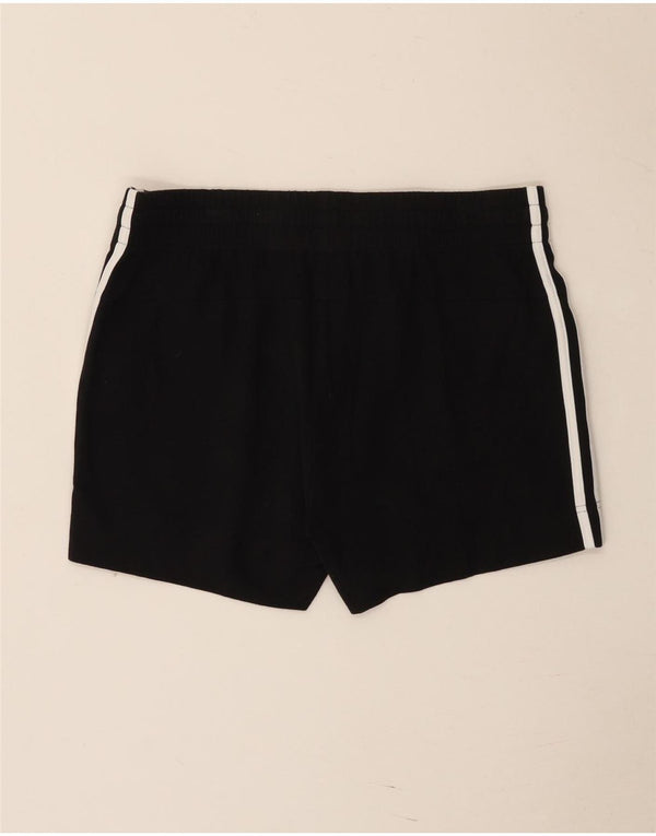 Adidas Womens Regular Sports Shorts UK 12/14 Medium Black Cotton Sports