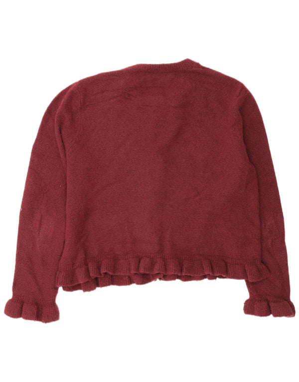 Zara Dame Cardigan Sweater UK 18 XL Burgundy