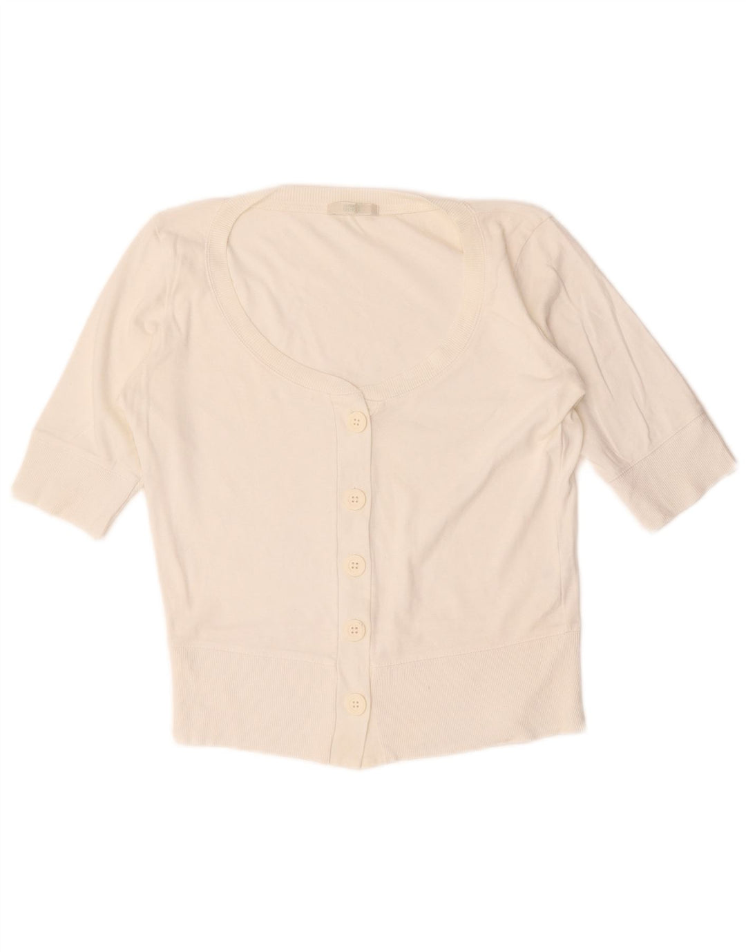 Marks & Spencer kortærmet cardigantrøje til kvinder UK 12 Medium White