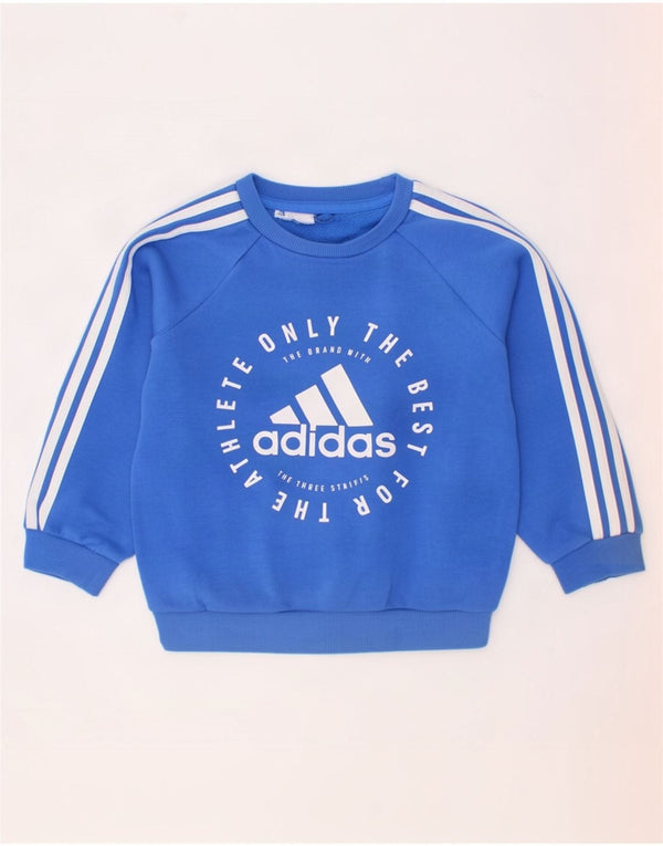 Adidas Boys Graphic Sweatshirt Jumper 2-3 år Blå Bomuld