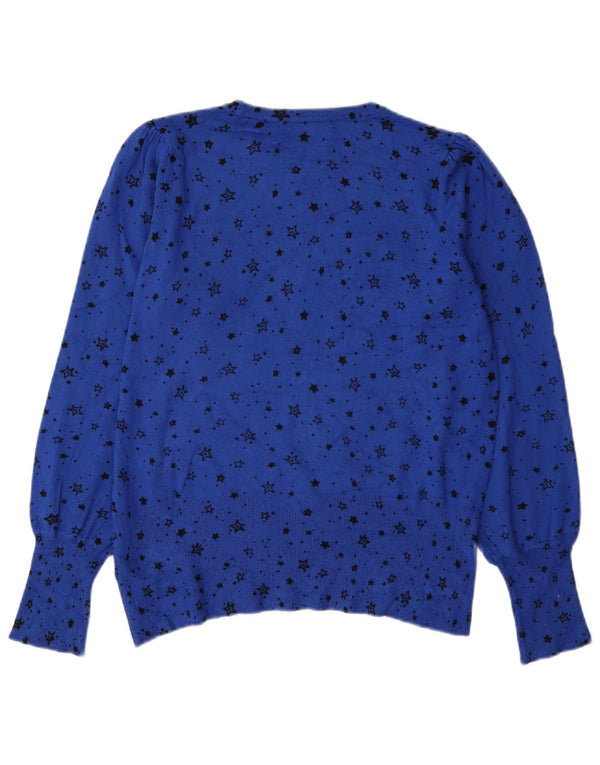 Marks & Spencer Dame Boat Neck Jumper Sweater UK 14 Medium Blue