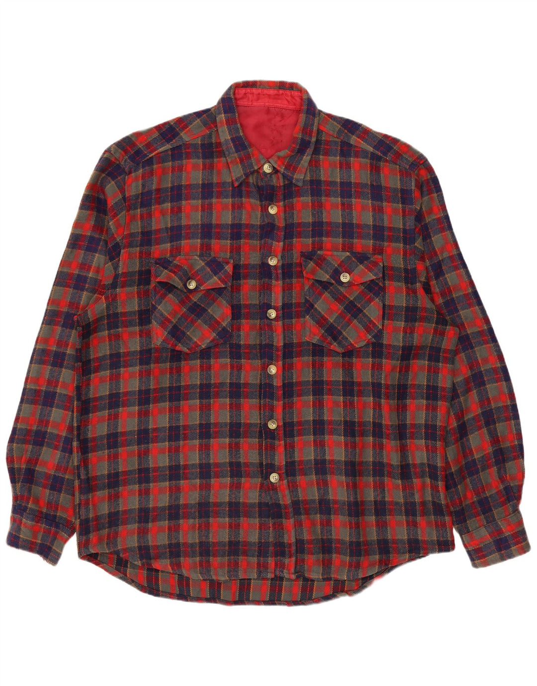 VINTAGE skovhugger flannelskjorte til mænd XL rød ternet