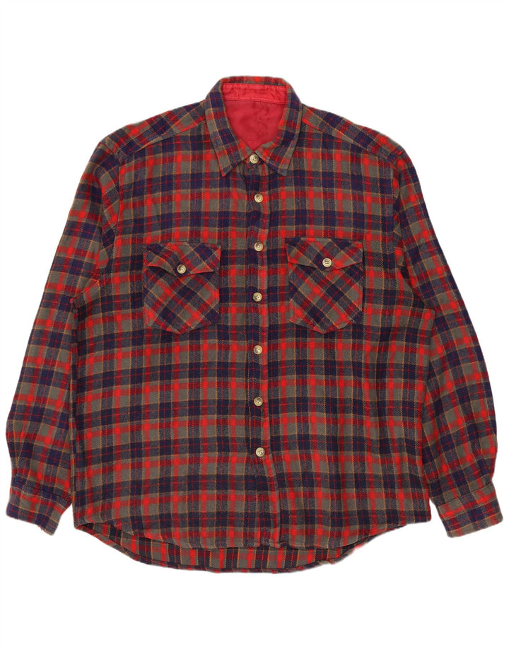 VINTAGE skovhugger flannelskjorte til mænd XL rød ternet