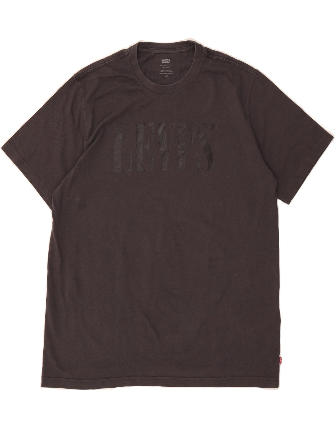 LEVI'S Mens Relaxed Fit Graphic T-Shirt Top Large Grey Cotton Vintage Levi's and Second-Hand Levi's from Messina Hembry 